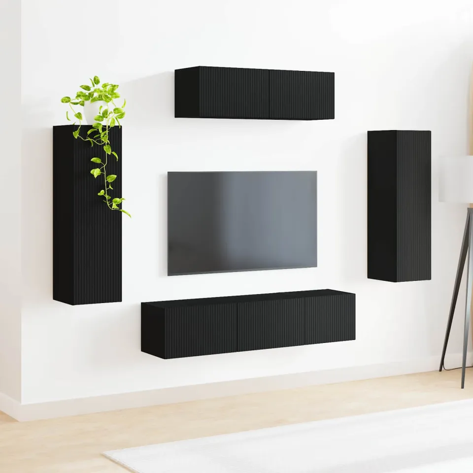 vidaXL TV-kast 5 st Zwart, foto 4