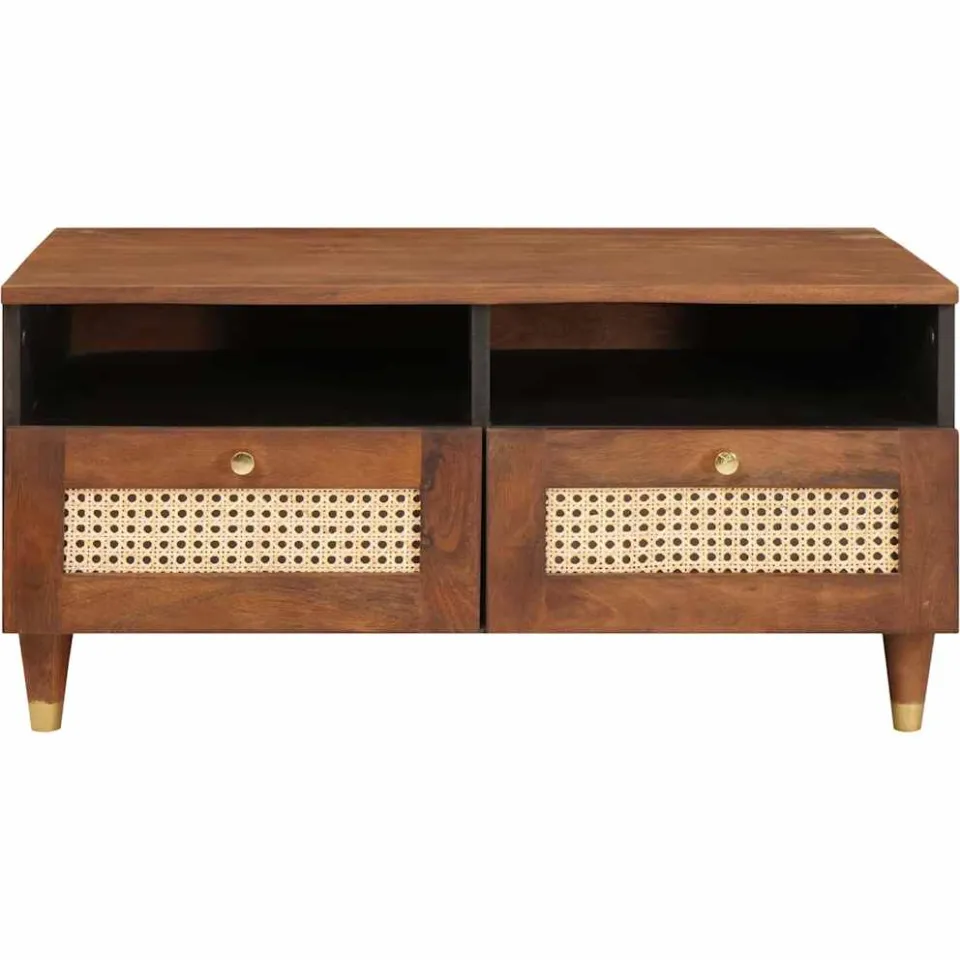 vidaXL Salontafel 80 x 54 x 40 cm Massief Mango Hout bruin, foto 3