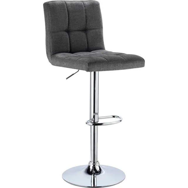 Dripio Barkruk Dora Industrial Donkergrijs - Barkrukken set van 1 - Barstoel Kruk - Barstoelen met rugleuning - Keukenstoel - In hoogte verstelbaar - Linnen