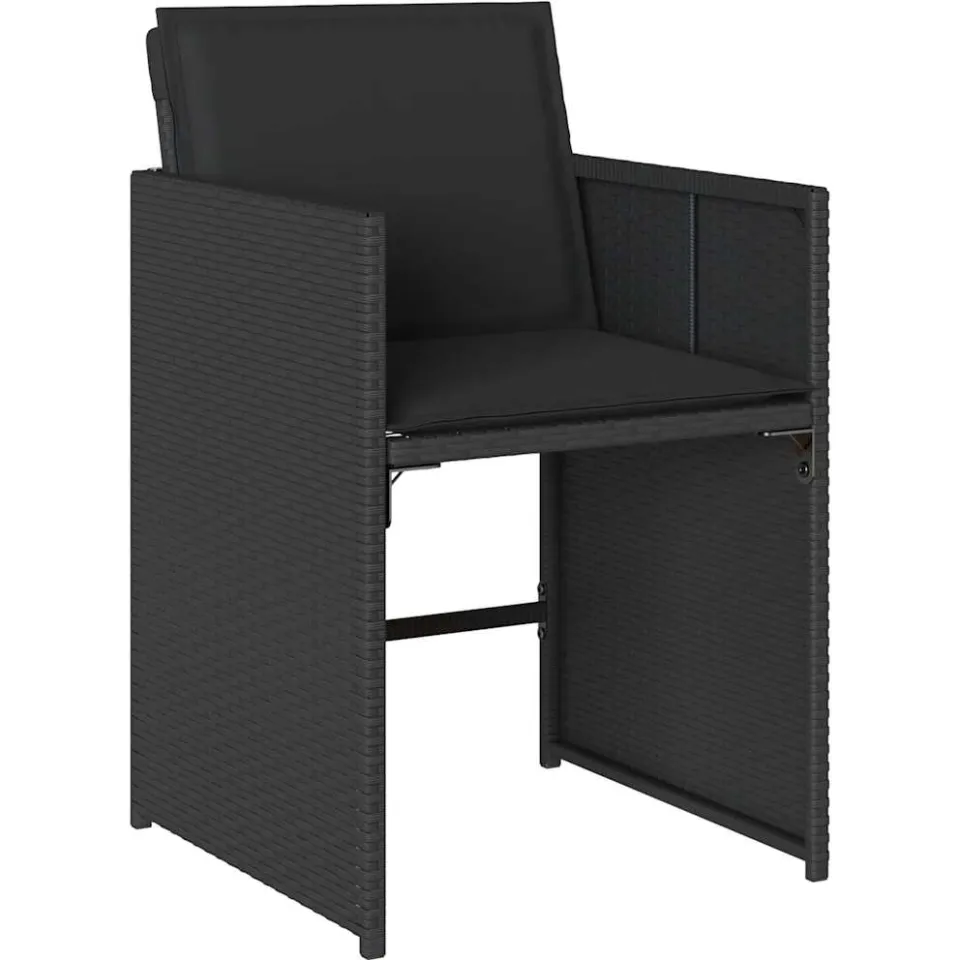 vidaXL 15-delige Tuinset met kussens poly rattan zwart, foto 4