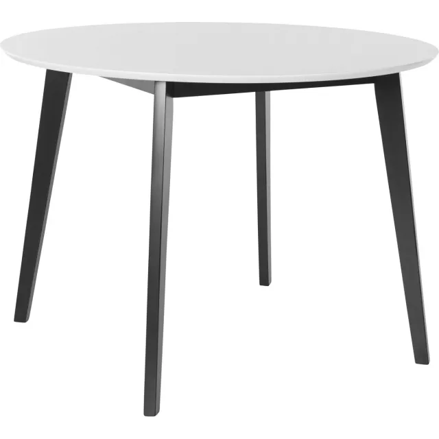 Notio Living Cody|Ronde Eettafel 105 cm 4 plaatsen in Wit MDF Grenen Frame Zwart