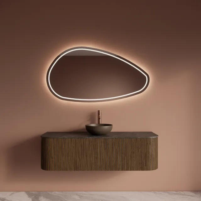 Gliss Design Badkamermeubelset Gliss Design Alluro 140 cm Castle Brown Bruin