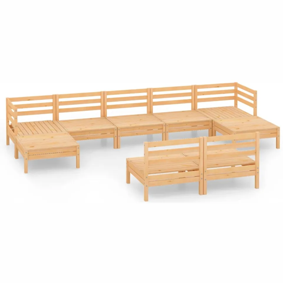 vidaXL 9-delige Loungeset massief grenenhout bruin, foto 3