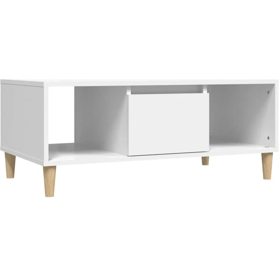 vidaXL Salontafel 90x50x36,5 cm bewerkt hout wit