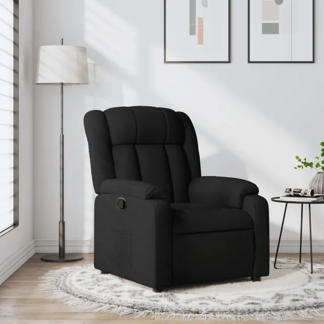 vidaXL Fauteuil verstelbaar stof zwart