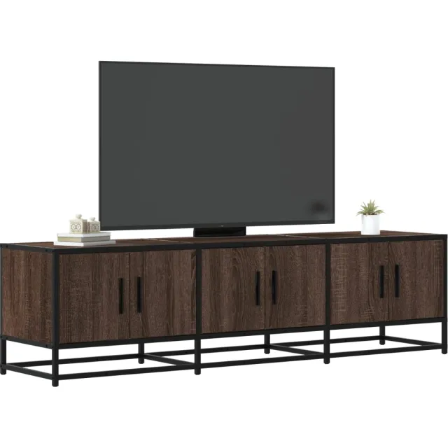 vidaXL Tv-meubel 150x35x41 cm bewerkt hout metaal bruin eikenkleur