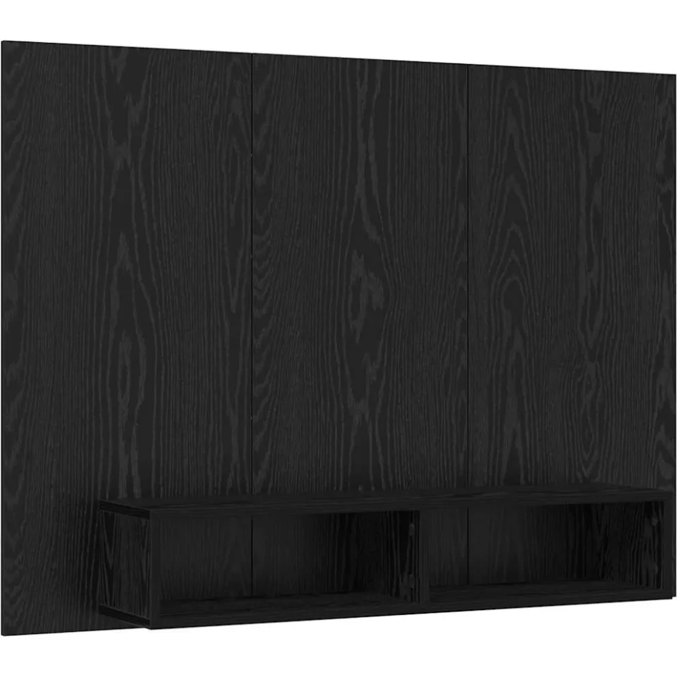vidaXL Tv-meubelset 120 x 23,5 x 90 cm Zwart Eiken Bewerkt hout