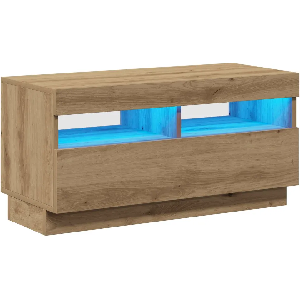 vidaXL Tv-meubel met LED 80x35x40 cm bewerkt hout artisanaal eiken, foto 3