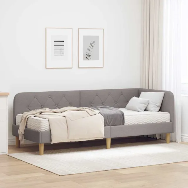 vidaXL Hoekbedframe Taupe 80 x 200 cm Stof