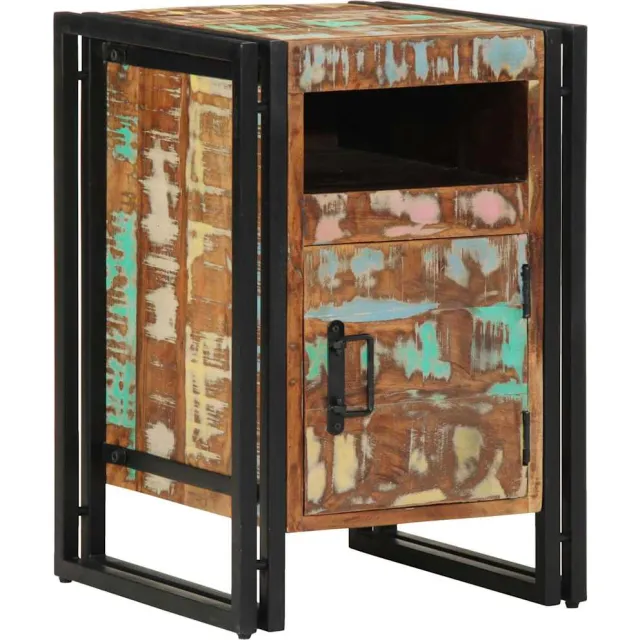 vidaXL Nachtkastje 40x40x59 cm Massief hout gerecycled Bruin