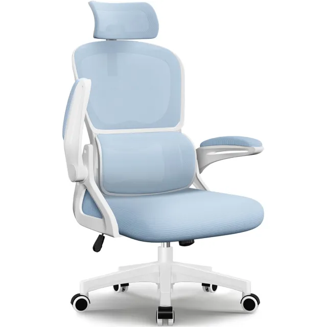 Daccormax Bureaustoel, Ergonomische Bureaustoel met Verstelbare Lendensteun en 3D Hoofdsteun – Bureaustoelen voor Volwassenen – Office Chair 135° Kantelbare Rugleuning – Belastbaar tot 150 kg – Verstelbare Armleuningen – Ademend Mesh – Zwart