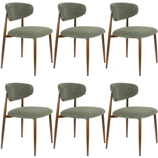 Housecraft Living Noor Eetkamerstoelen Groen - Set van 6