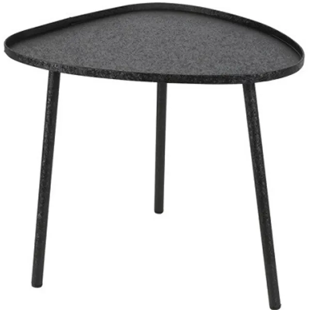 Countryfield bijzettafel-salontafel-organische vorm-gehamerd zwart