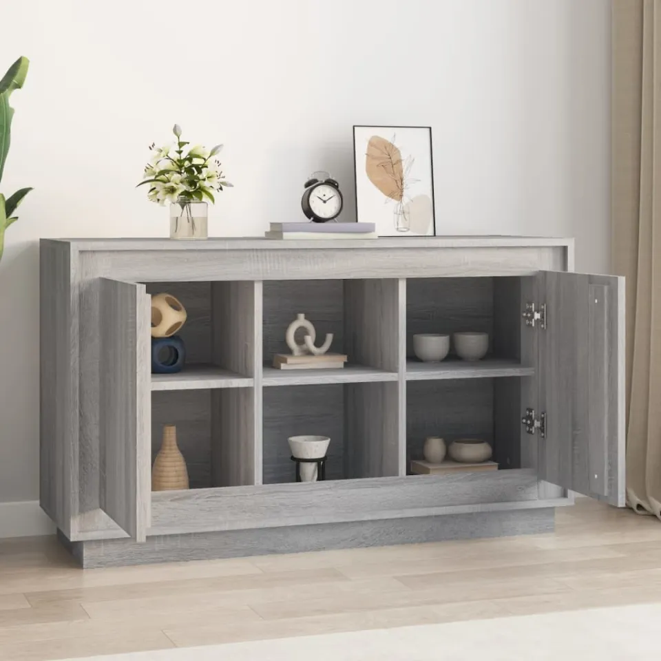vidaXL Dressoir 102x35x60 cm bewerkt hout grijs sonoma eikenkleurig, foto 3