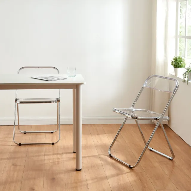 en.casa Klapstoel set van 2 Pornainen 74x46x47 cm transparant [en.casa]