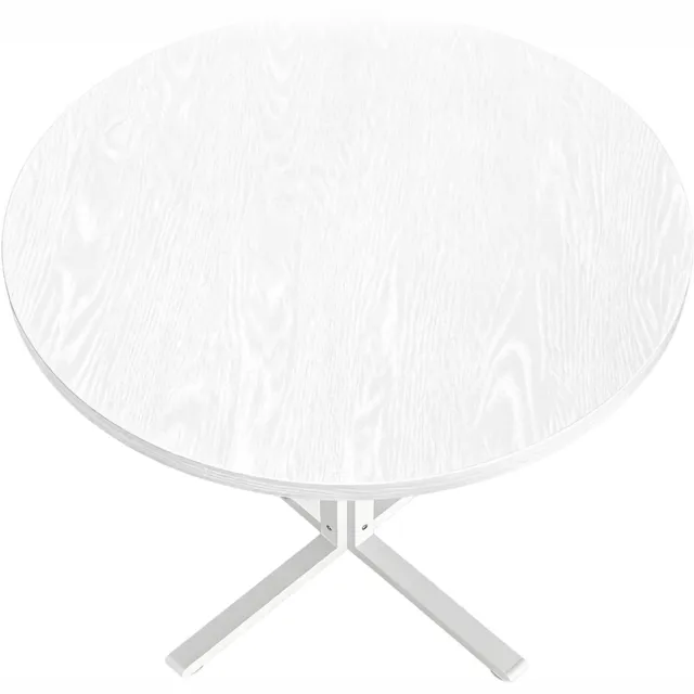 Vasagle Eettafel - Ronde Eettafel - Voor 4 Personen - Waterdicht Tafelblad - Geschikt voor Woonkamer Keuken wit