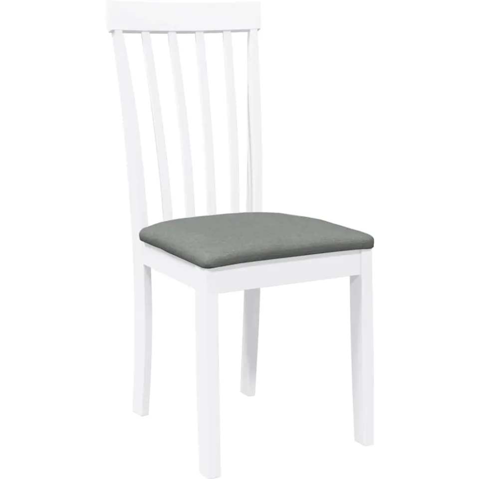 vidaXL Eetkamerstoelen met kussens 2 st massief hout rubber wit, foto 4