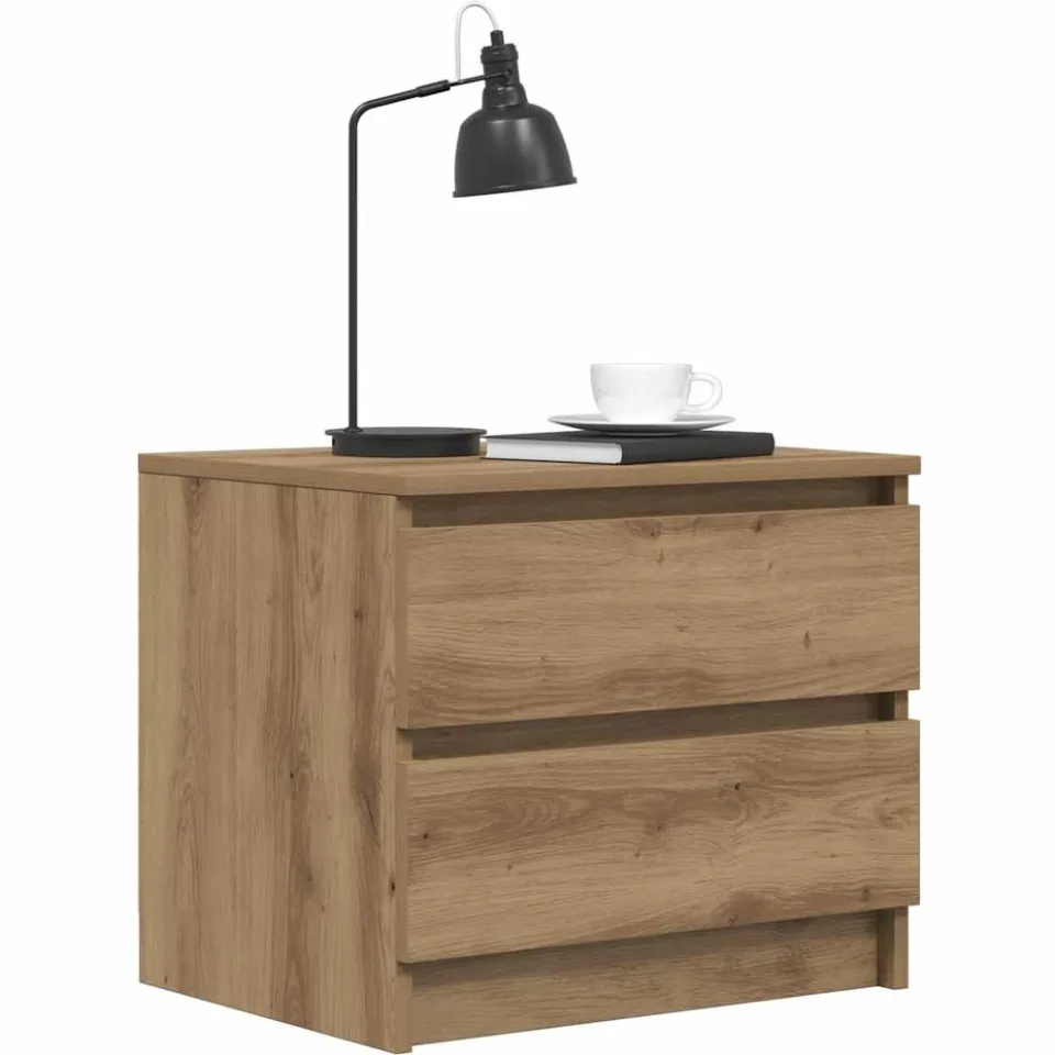 vidaXL Nachtkastjes 2 st 50x40x43.5 cm bewerkt hout artisanaal eiken, foto 3