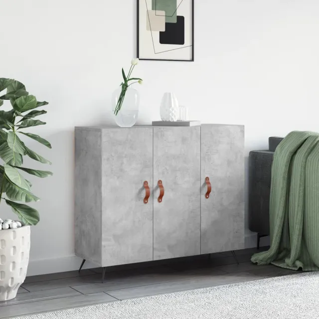 vidaXL Dressoir 90x34x80 cm bewerkt hout betongrijs grijs, foto 2