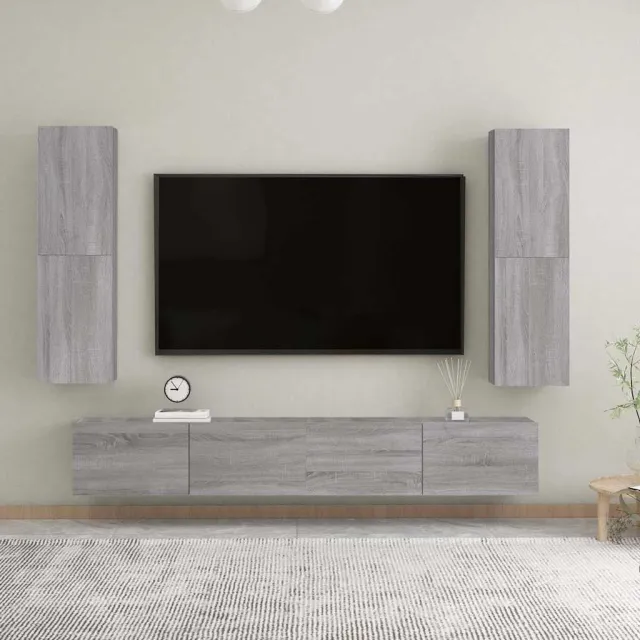 vidaXL Tv-wandmeubel 30,5x30x110 cm grijs sonoma eikenkleurig, foto 2