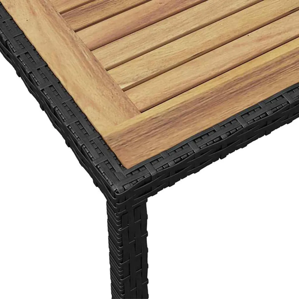 vidaXL Tuintafel 123x60x74 cm massief acaciahout zwart en bruin, foto 4