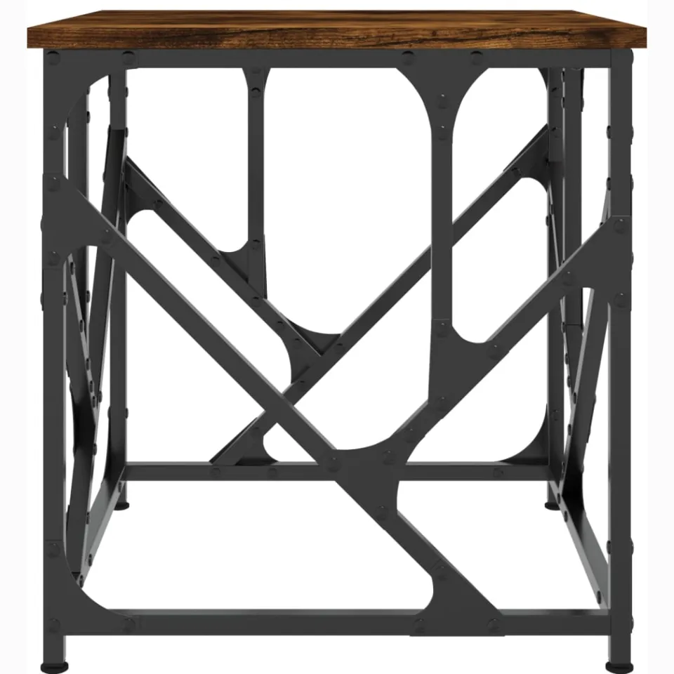vidaXL Salontafel 45x45x47,5 cm bewerkt hout gerookt eikenkleurig Bruin