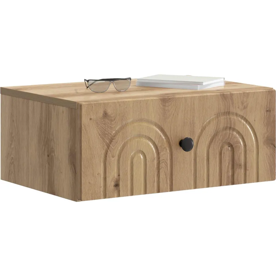 vidaXL Wandbeugel Bedkast 2 st Artisanaal eiken 49 x 34,5 x 20 cm Bruin