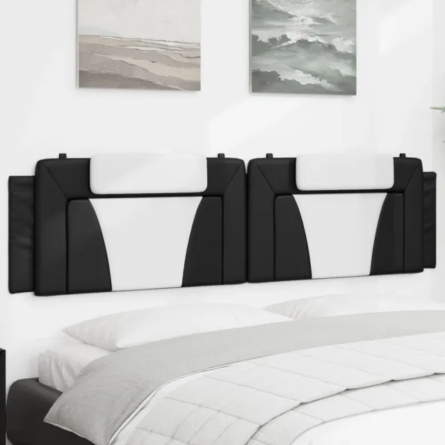 vidaXL Hoofdbordkussen "Viana" 193 cm kunstleer zwart en wit
