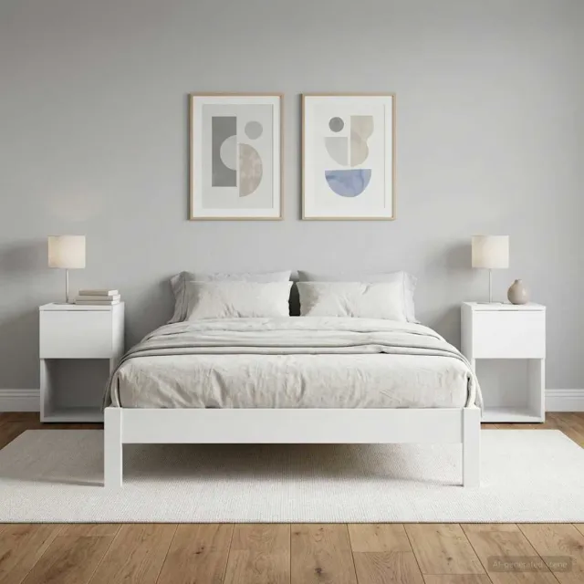 vidaXL Bed kast 2 st Wit 29 x 31,5 x 49 cm Bewerkt hout, foto 2