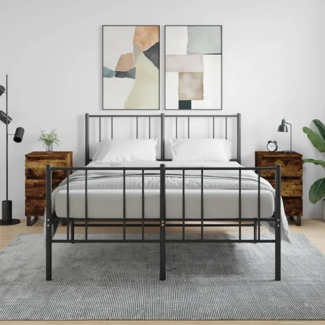vidaXL Nachtkastjes 2 st 40x35x69 cm bewerkt hout gerookt eikenkleurig, foto 2