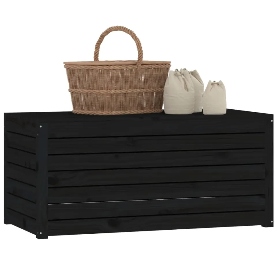 vidaXL Tuinbox 101x50,5x46,5 cm massief grenenhout zwart, foto 3