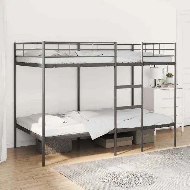 vidaXL Stapelbed zonder matras 100x200 cm staal zwart