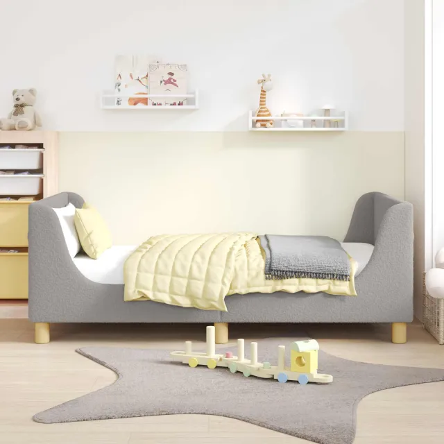 vidaXL Bedframe voor kinderen met hoofdbord Lichtgrijs 80 x 160 cm