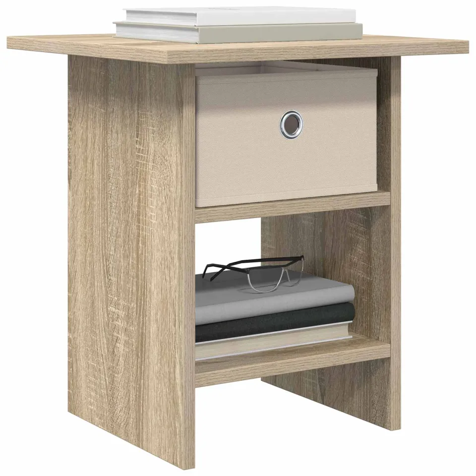 vidaXL Nachtkastje 2 st Sonoma Eiken 41 x 40 x 45 cm Bewerkt hout