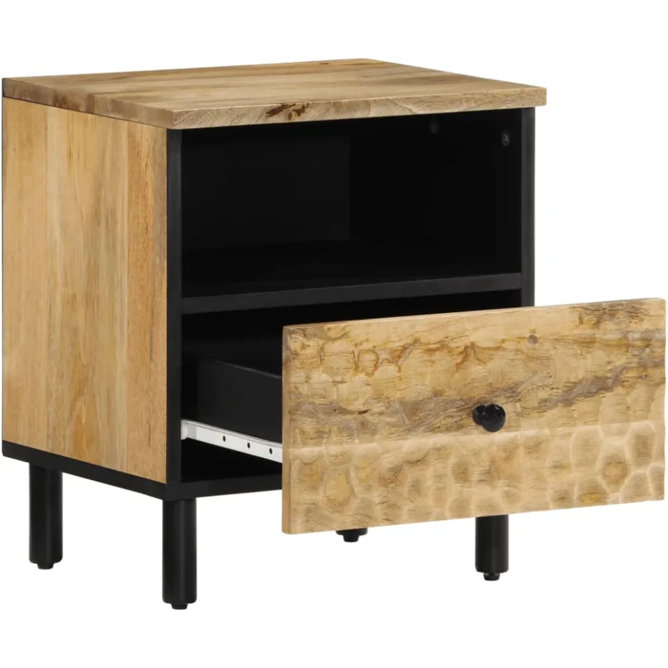 vidaXL Nachtkastje 40x33x46 cm massief mangohout bruin, foto 2