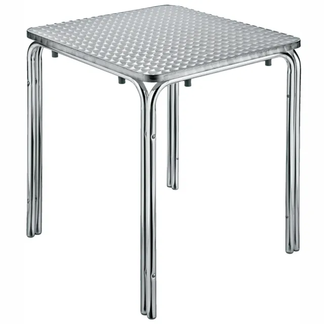 PULSIVA Terrastafel Limona vierkant stapelbaar; 80x80x70 cm (LxBxH); zilver; vierkant