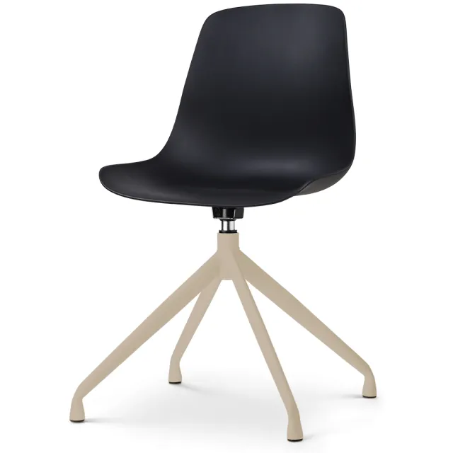 Nolon Nola-Pip draaibare eetkamerstoel zwart - beige onderstel
