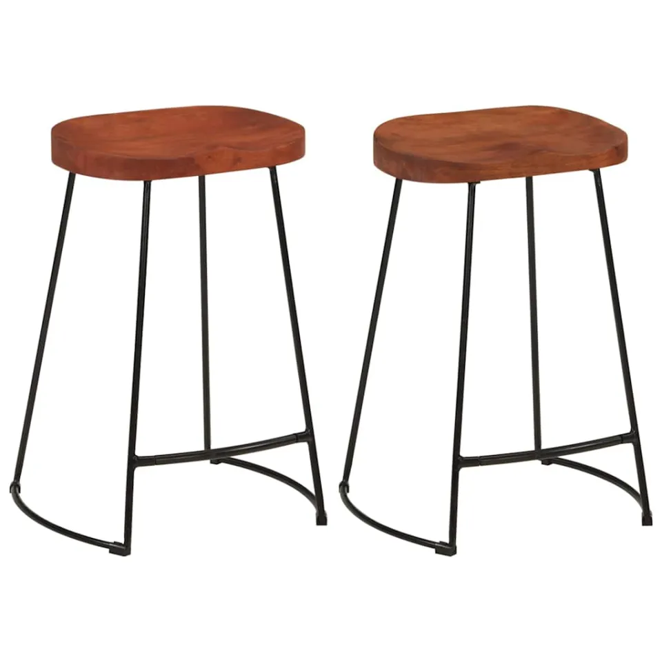 vidaXL Barkrukken 2 st Gavin 45x40x63 cm massief mangohout bruin, foto 3