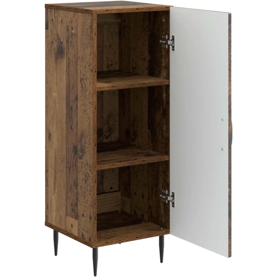vidaXL Dressoir Oud hout 33 x 34,5 x 89,5 cm Bewerkt hout bruin, foto 3