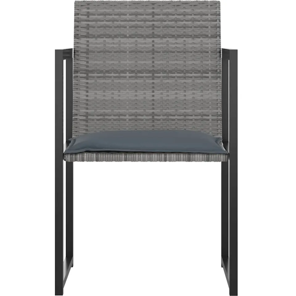 vidaXL 9-delige Tuinset met kussens poly rattan grijs, foto 4