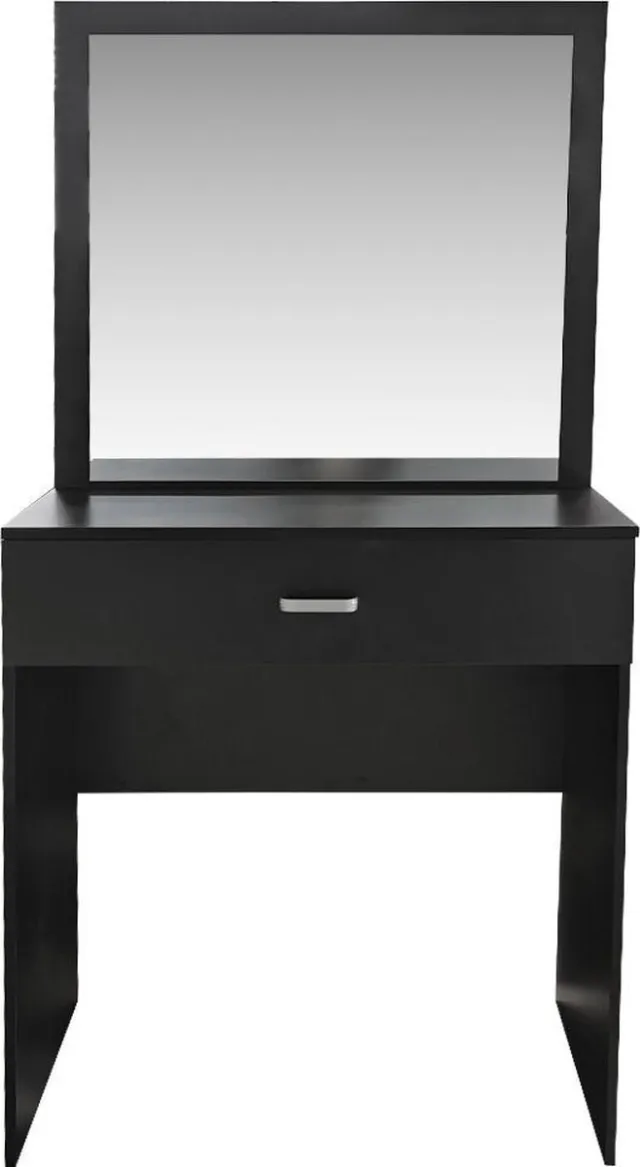 VDD Kaptafel - make up visagie opmaaktafel - toilettafel - met grote spiegel - zwart