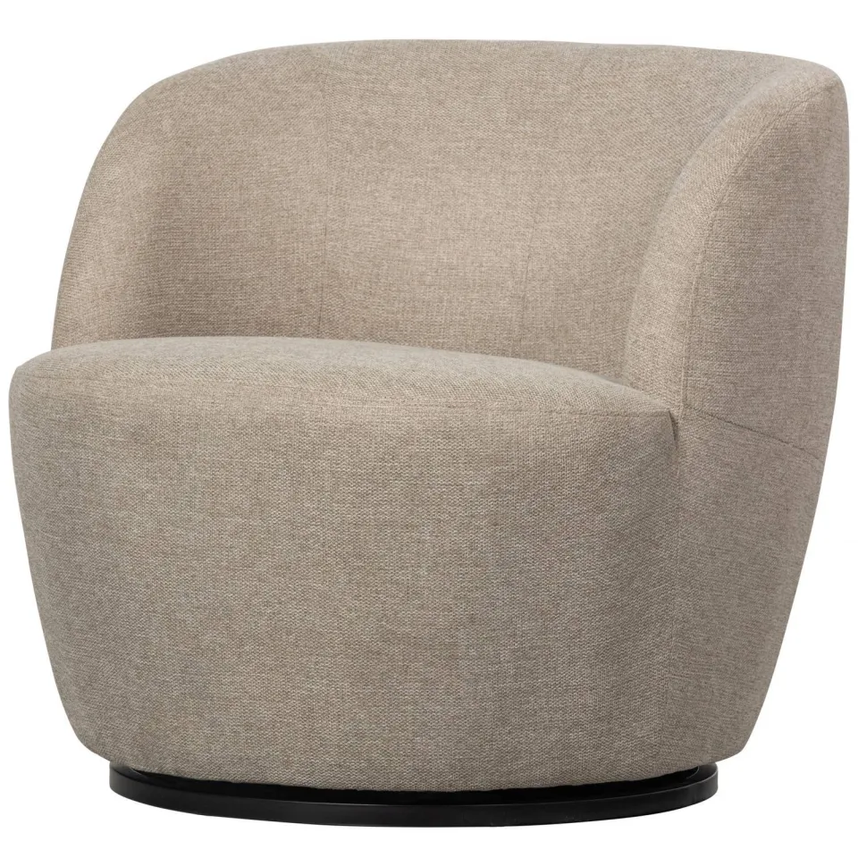 WOOOD Serra Draaifauteuil - Melange Stof - Naturel - 68x70x77 sand