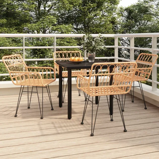 vidaXL 5-delige Tuinset poly rattan bruin, foto 2