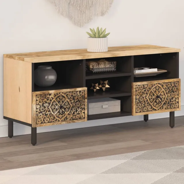 vidaXL Tv-meubel 100x33x46 cm massief mangohout Bruin
