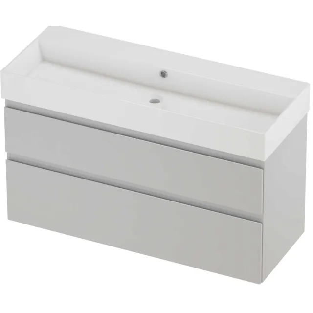 Proline Zara Badmeubelset Porselein Loft Zonder Kraangat 120x46x73 cm Glans Wit Glans Wit