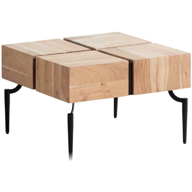Cosmo Casa Vierkante salontafel - 60 x 60 x 40 cm Bruin