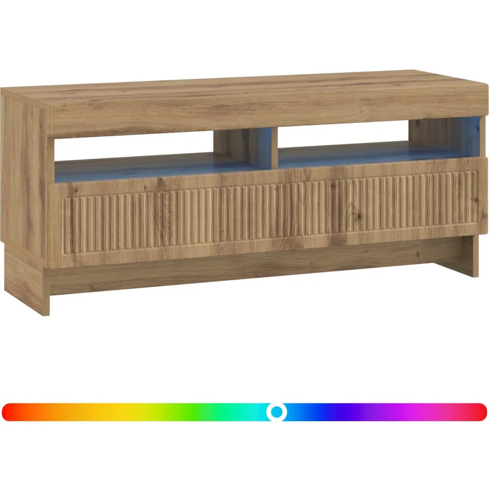 vidaXL LED tv-meubel EDE 100 x 35 x 43 cm Artisanaal eiken, foto 3