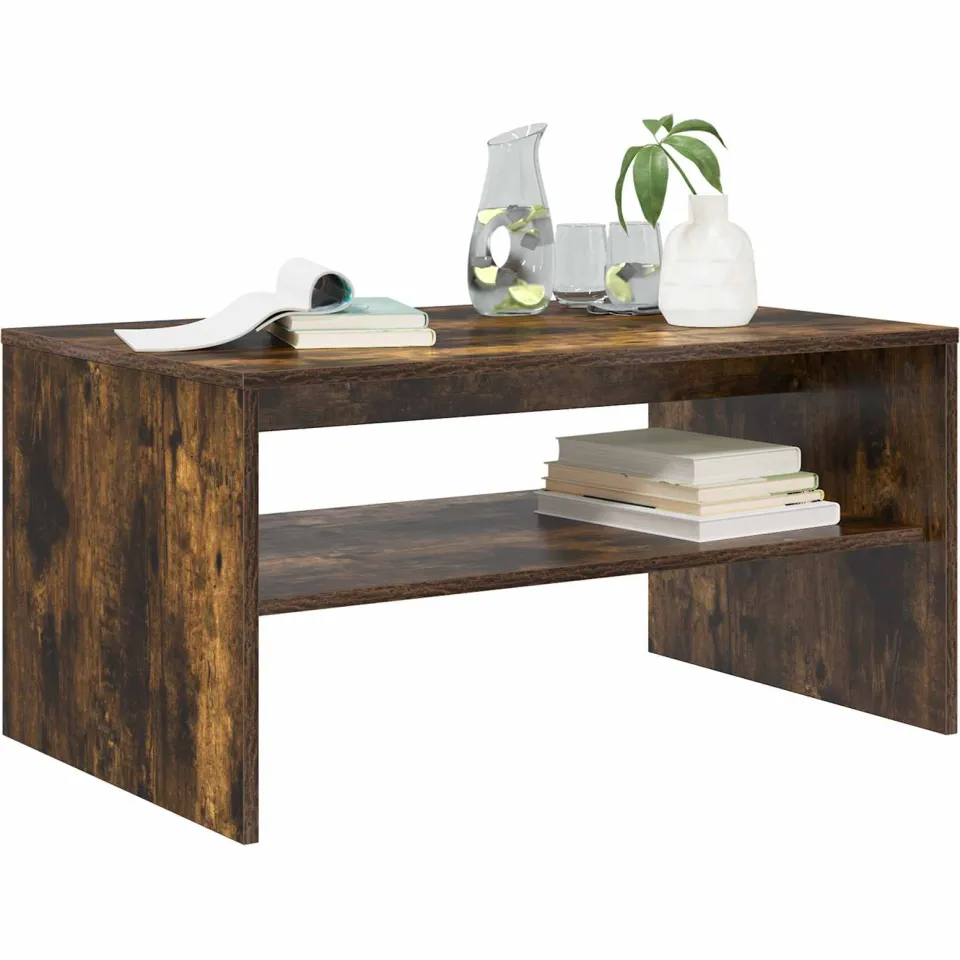 vidaXL Salontafel Gerookt eiken 80 x 50 x 40 cm Bewerkt hout Bruin