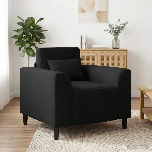 vidaXL Fauteuil Zwart Stof