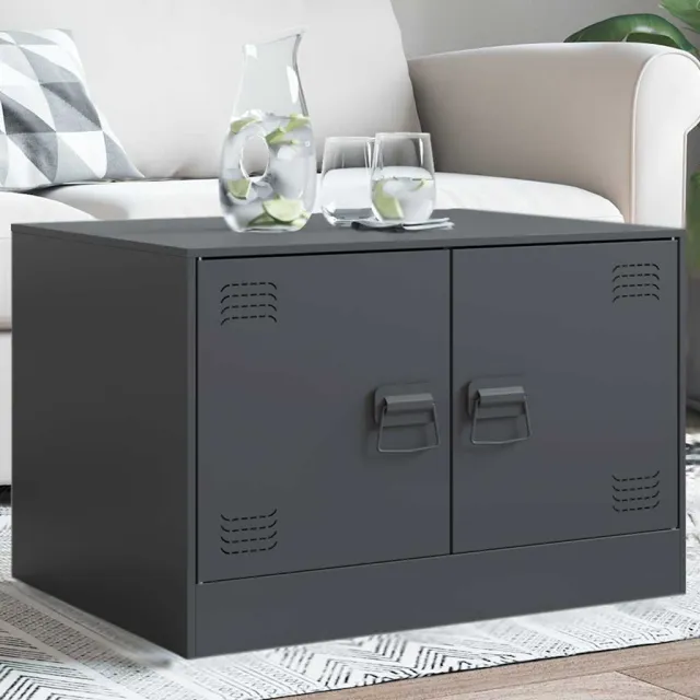 vidaXL Salontafel 67x50x44 cm staal antracietkleurig, foto 2
